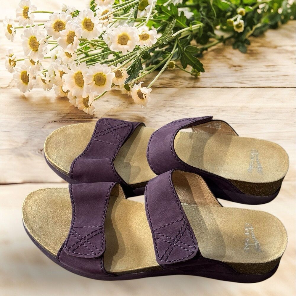 Dansko Maddy Purple Milled Nubuck Sandal Women's Size EU 42 (US 11.5-12)